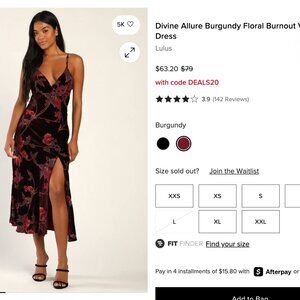 Lulus Divine Allure Burgundy Floral Burnout Midi Dress